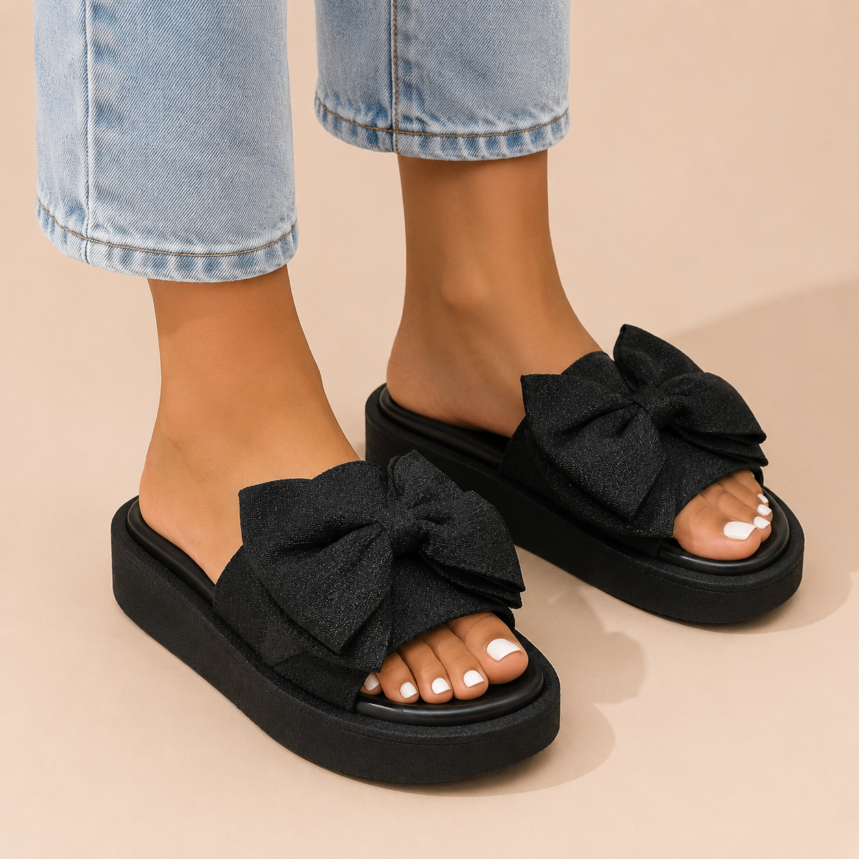 Rosali Platform Bow Slide Sandals