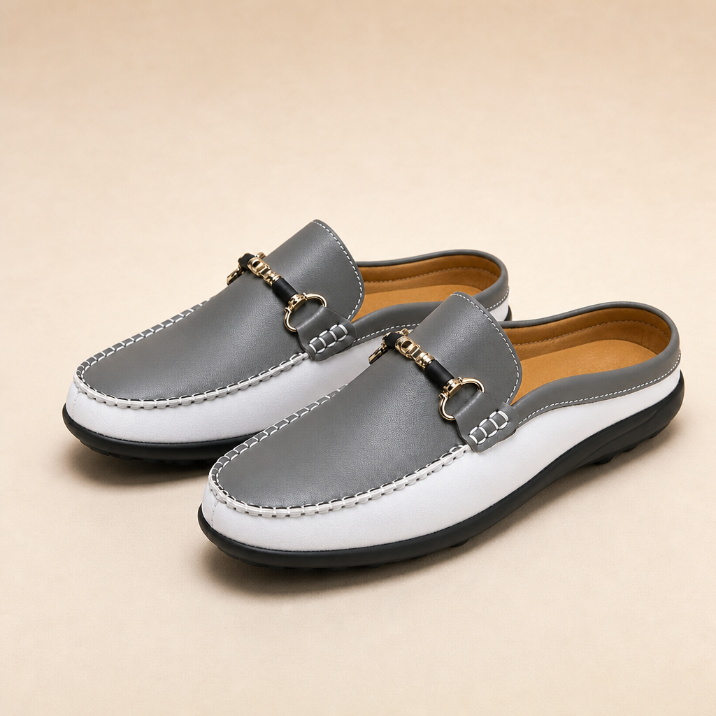 Bristol Men's Breathable Slip-On Loafers — Gray