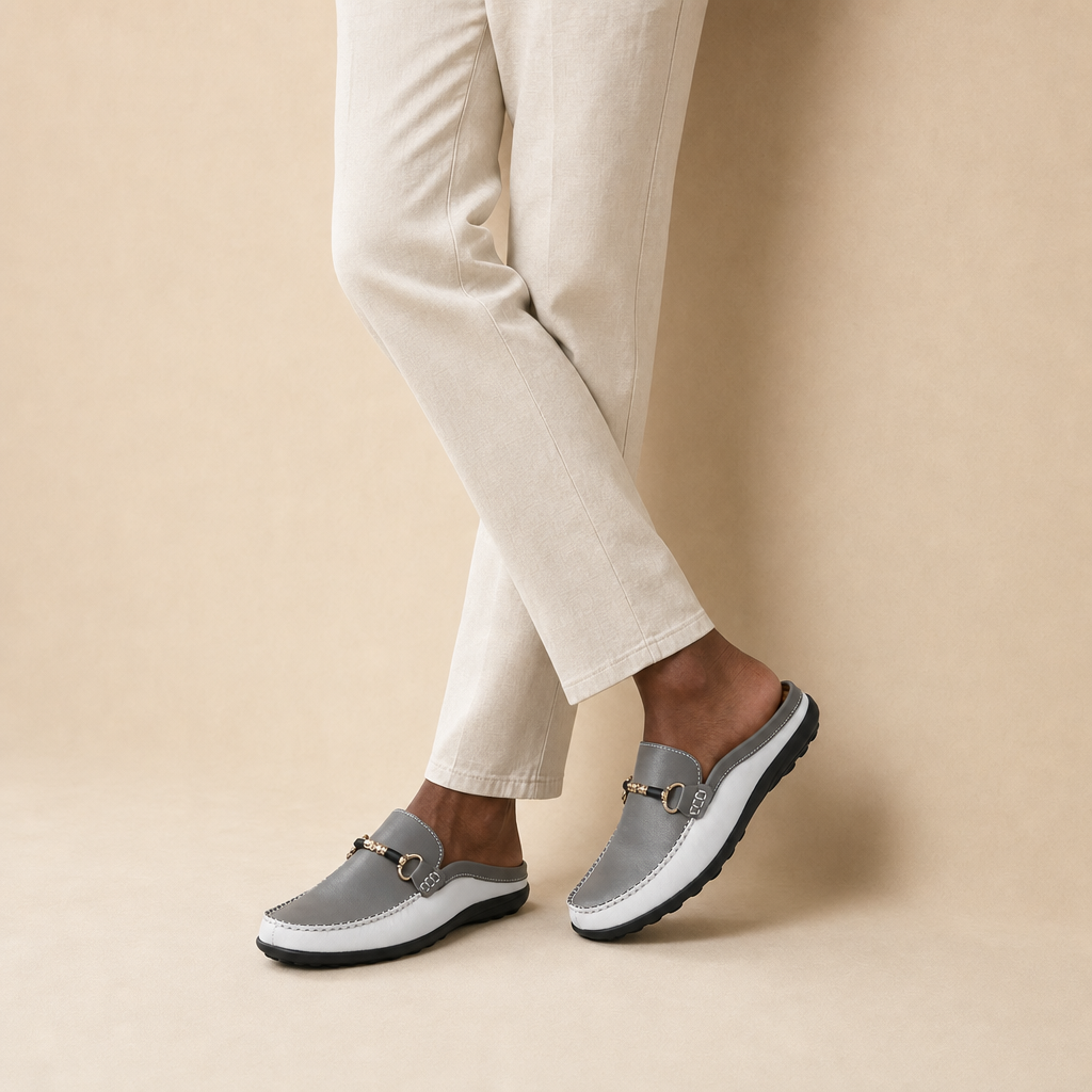 Bristol Men's Breathable Slip-On Loafers — Gray