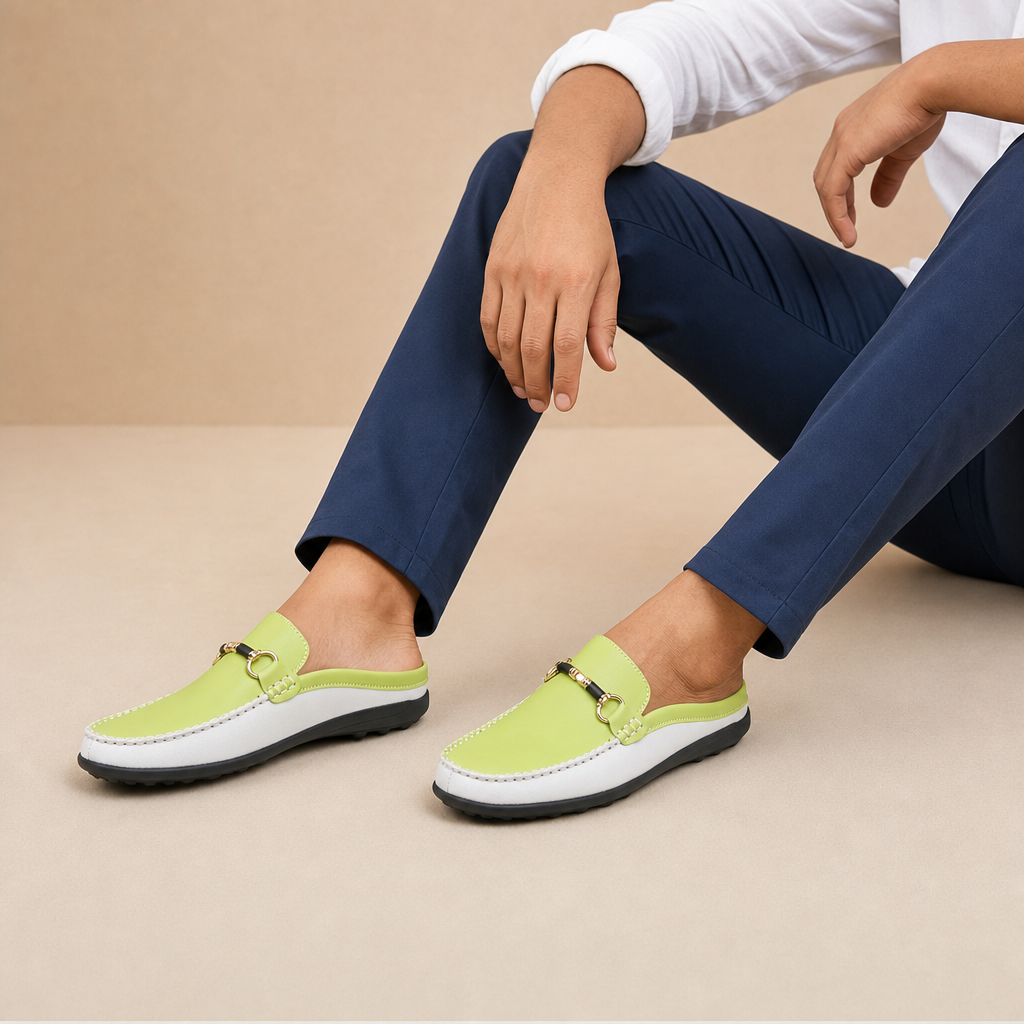 Bristol Men's Breathable Slip-On Loafers — Green