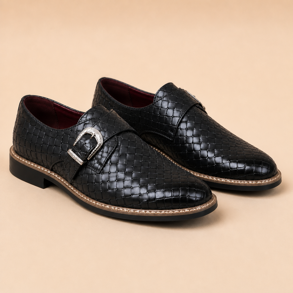 Cream leather loafers highlighting pointed toe