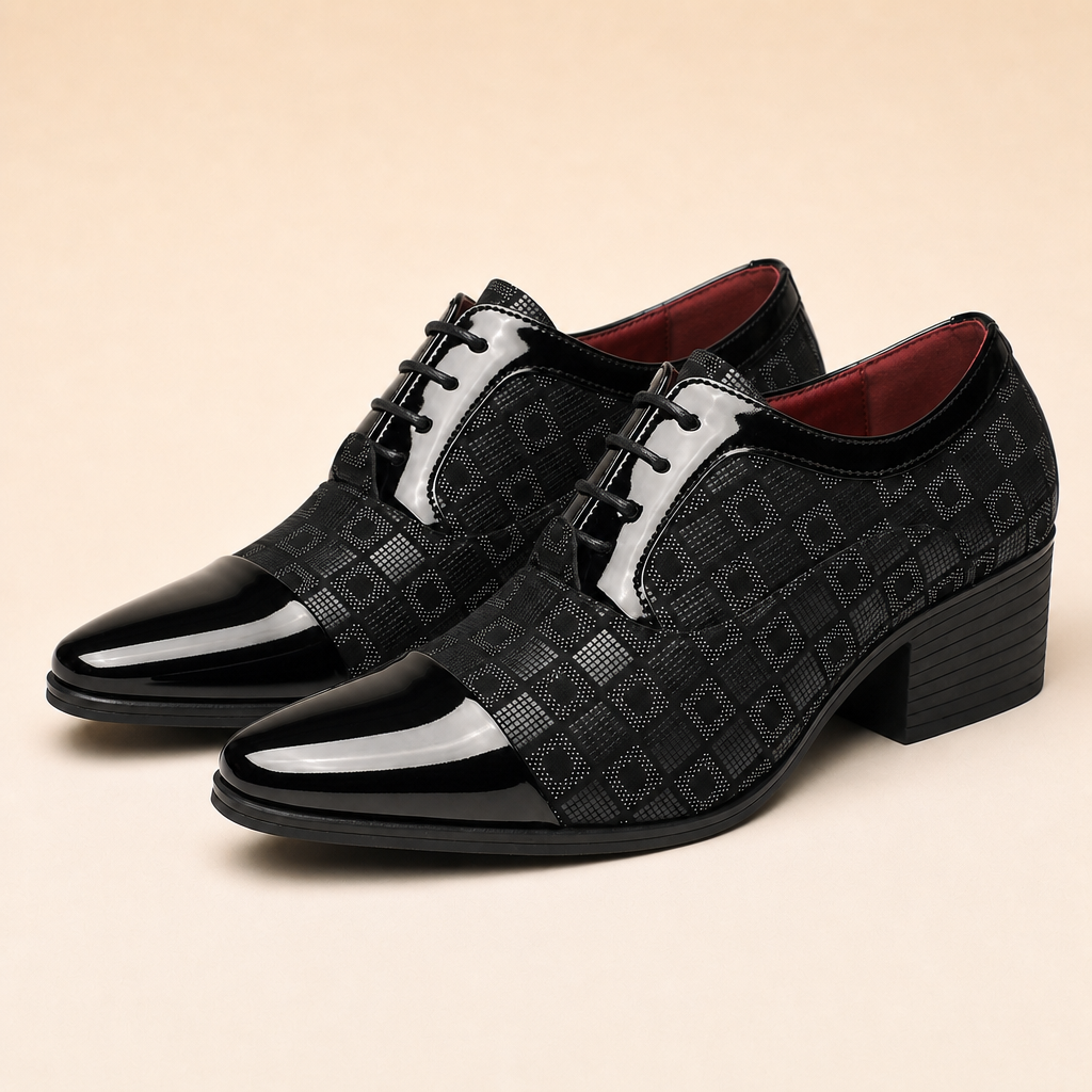 Grayson Leather Pointed-Toe Shoes — Black
