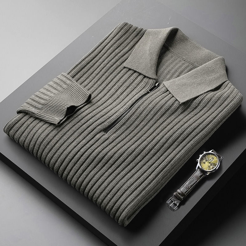 Caliston Acrylic Blend Zip-Up Polo Sweater