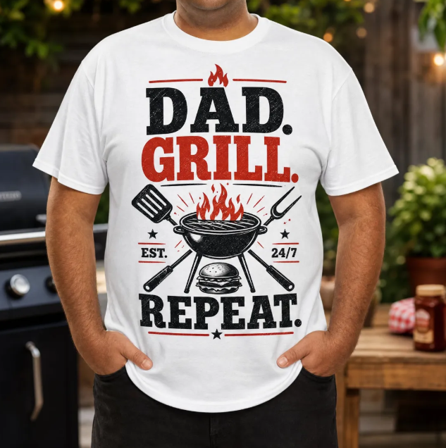 Grillin' Cotton Crew Neck Tee