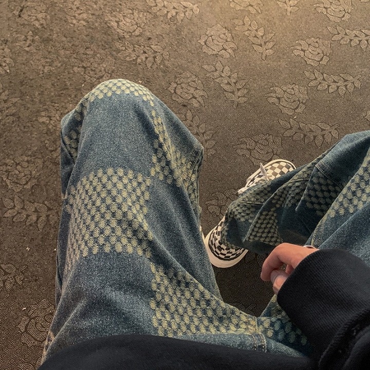 Veston Checkered Straight-Leg Pants