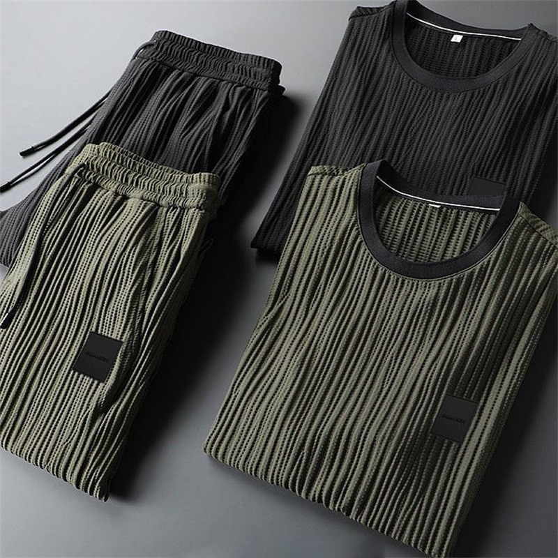 Harbor Cotton Blend Short-Sleeve Jogger Set