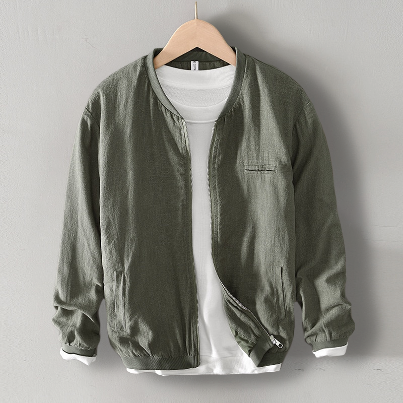 Gellini Linen-Cotton Zipper Jacket