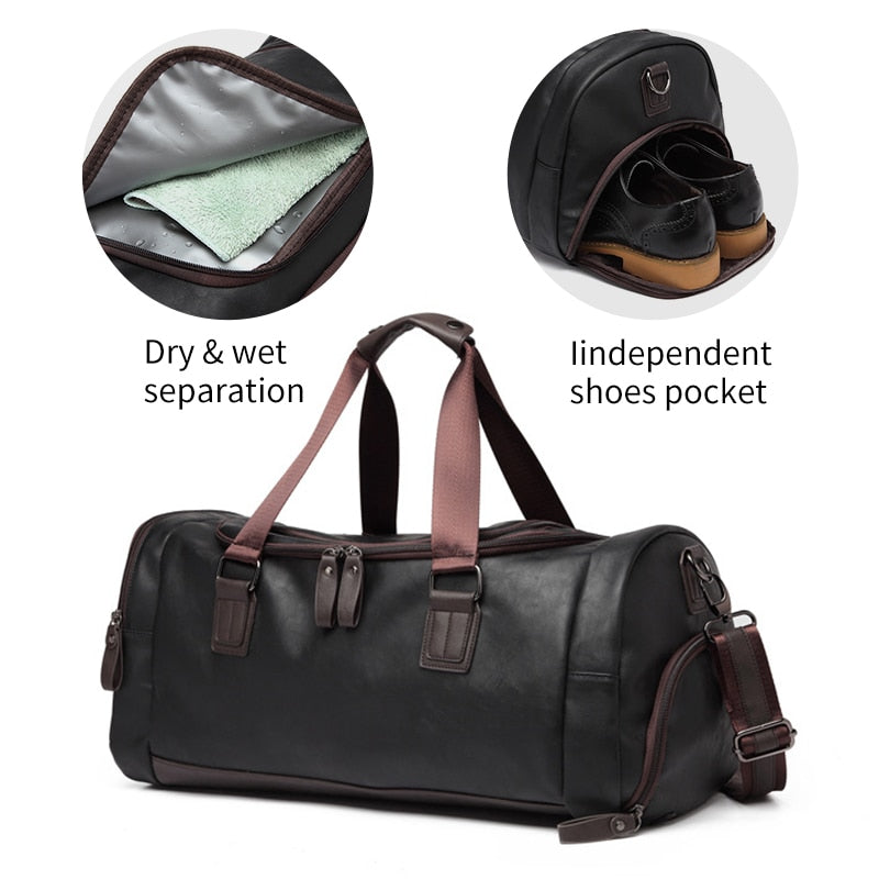 Ashford Vegan Leather Weekender Duffle Bag