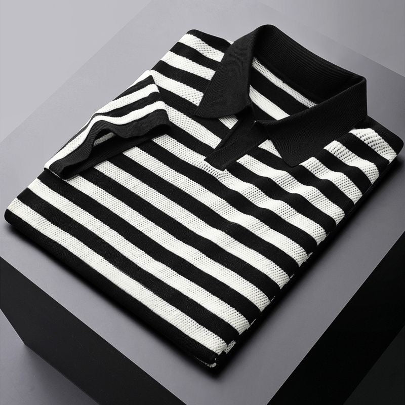 Harlow Striped Viscose Polo Shirt