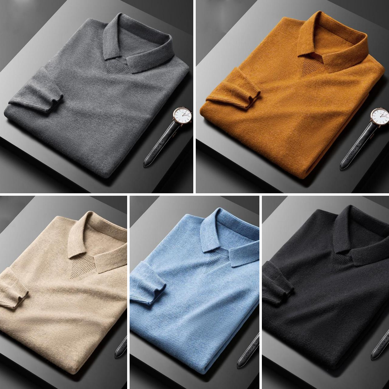 Riverton Cashmere Polo Sweater