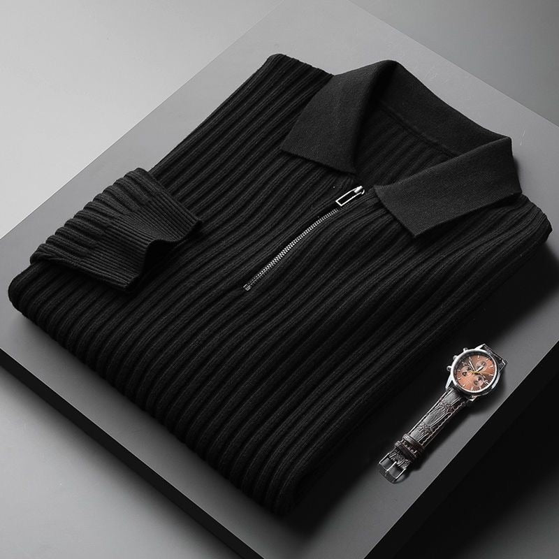 Caliston Acrylic Blend Zip-Up Polo Sweater