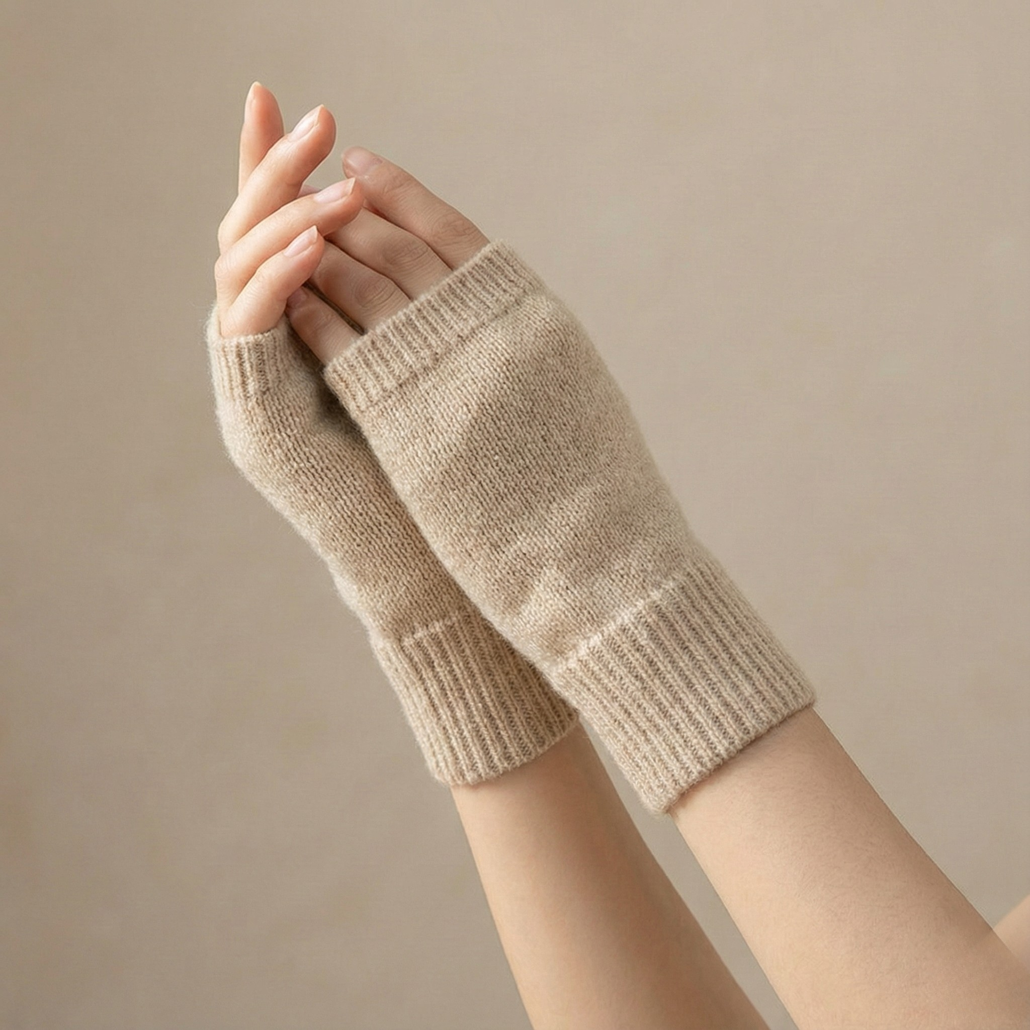 Aspen Open-Finger Cashmere Gloves