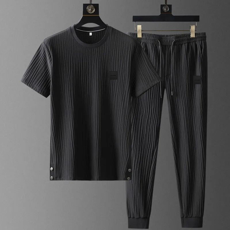 Harbor Cotton Blend Short-Sleeve Jogger Set