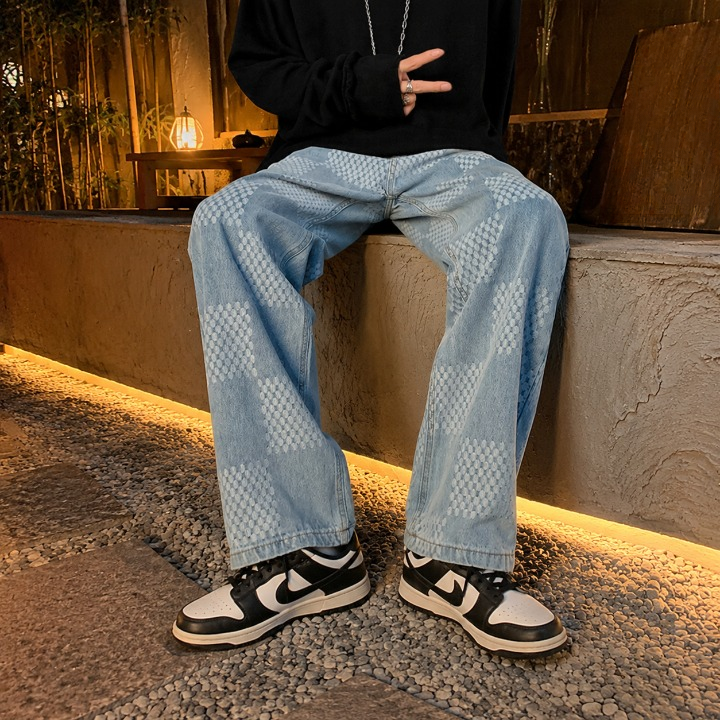 Veston Checkered Straight-Leg Pants