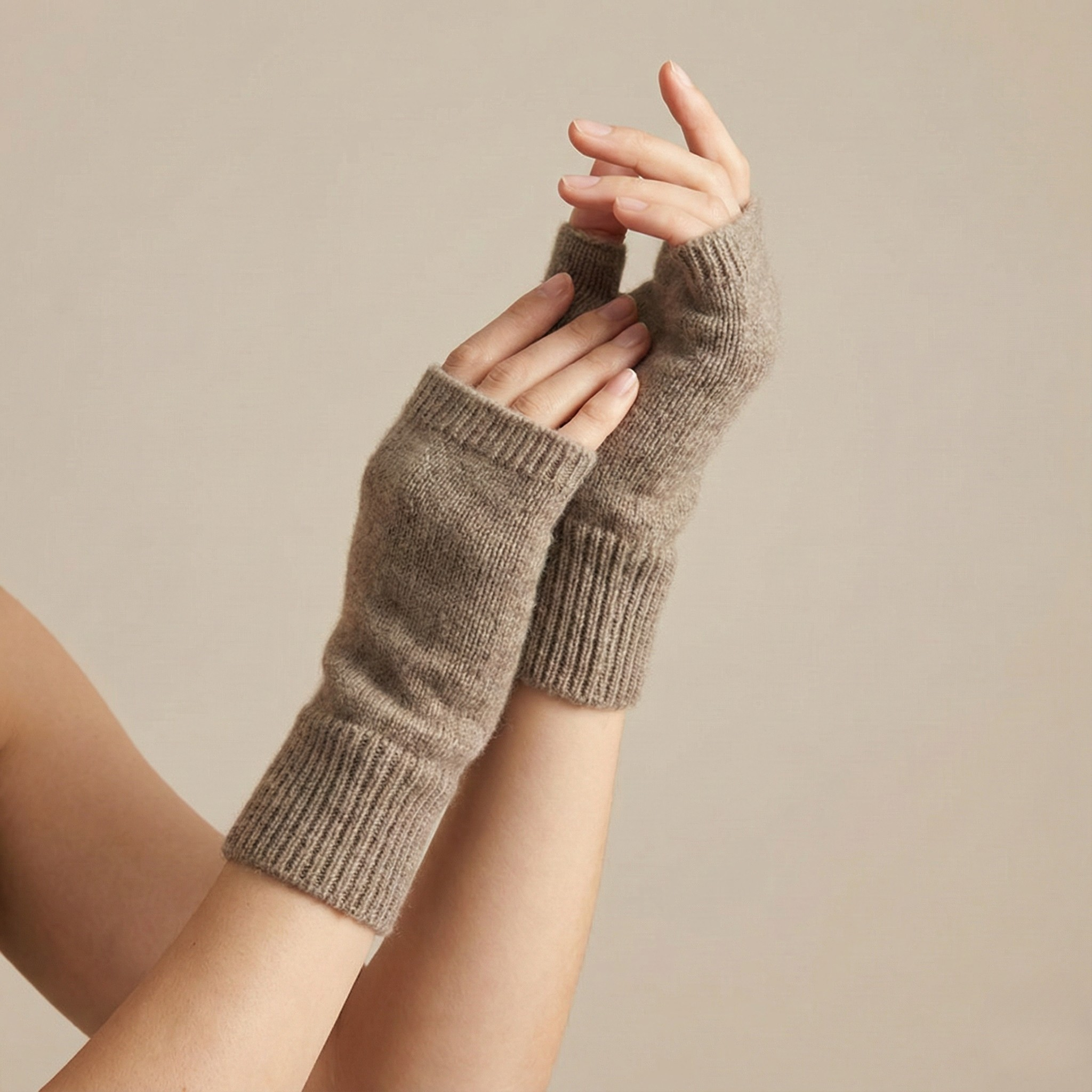 Aspen Open-Finger Cashmere Gloves