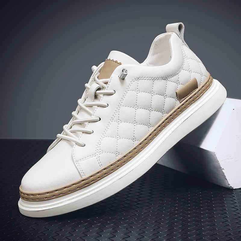 Carlow Checkered Leather Lace-Up Sneakers