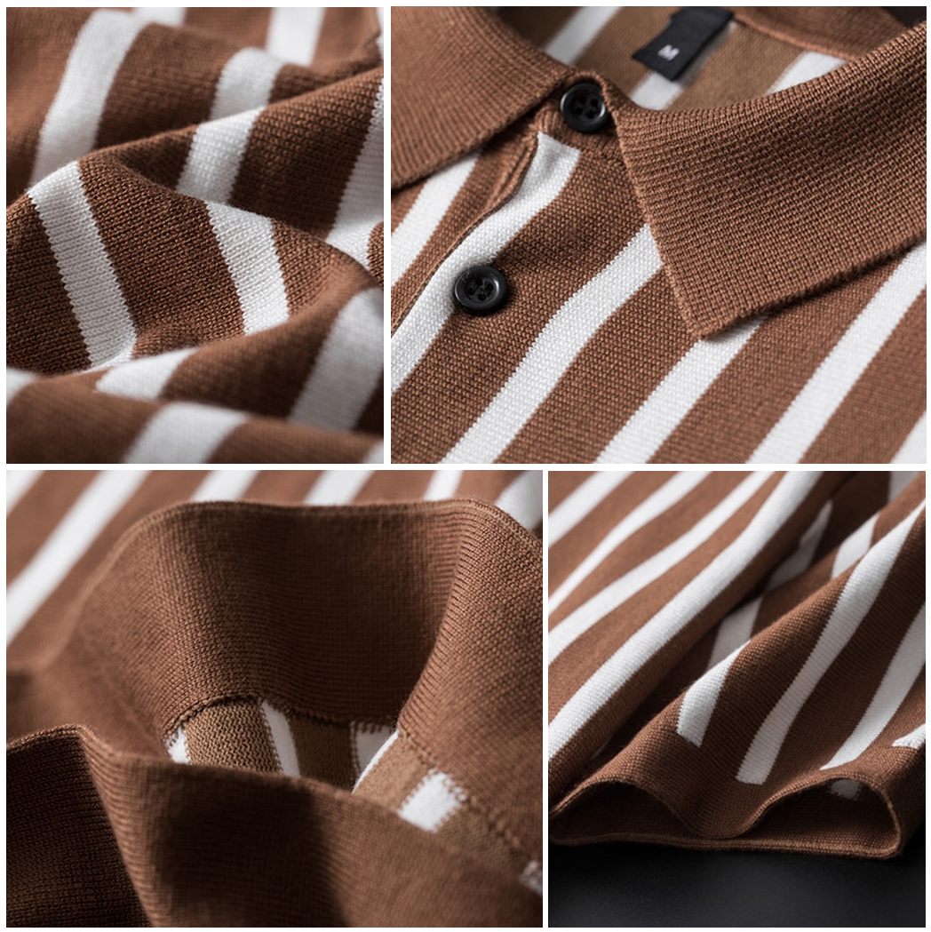 Ravello Striped Viscose Polo Shirt