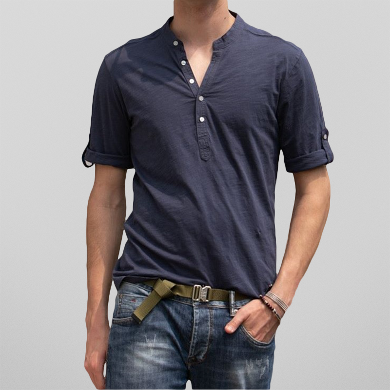 Marcello Slim Fit Cotton Short Sleeve Shirt