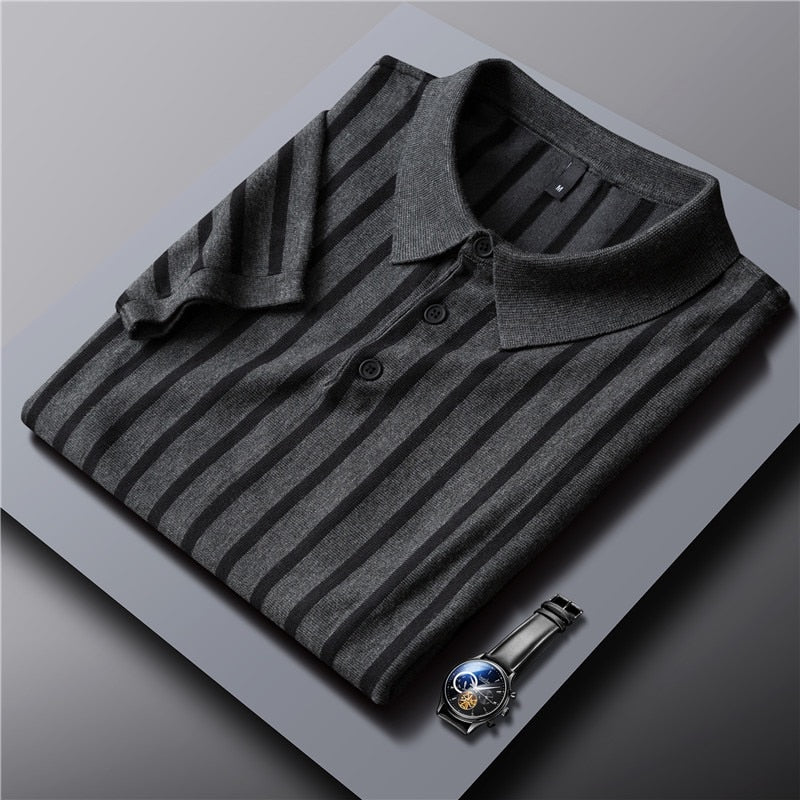 Ravello Striped Viscose Polo Shirt