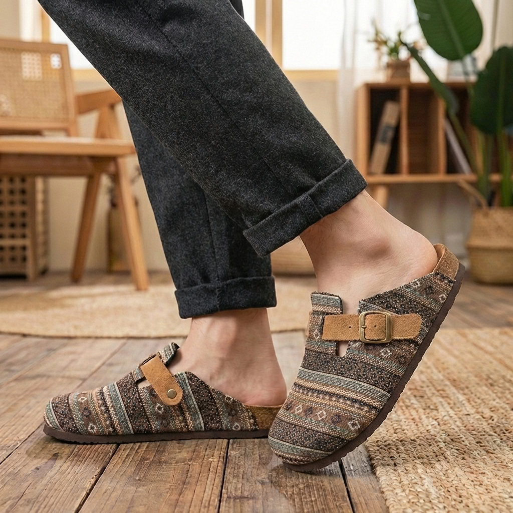 Hudson Canvas Cork Footbed Clogs