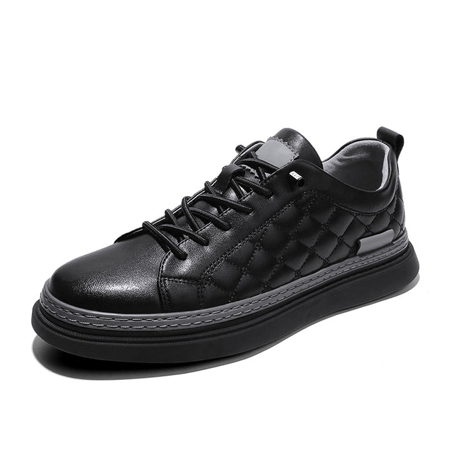 Carlow Checkered Leather Lace-Up Sneakers