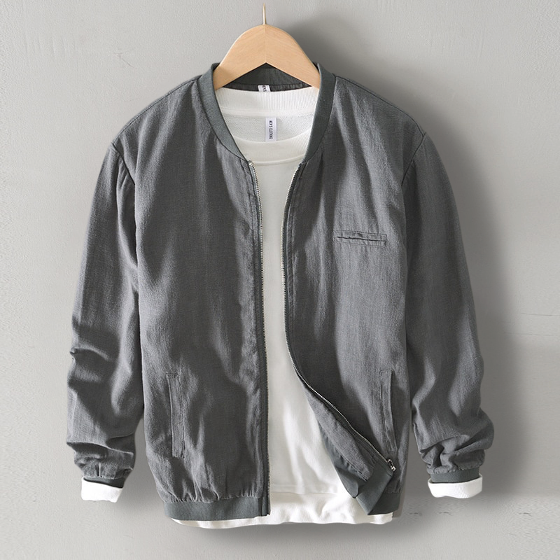 Gellini Linen-Cotton Zipper Jacket