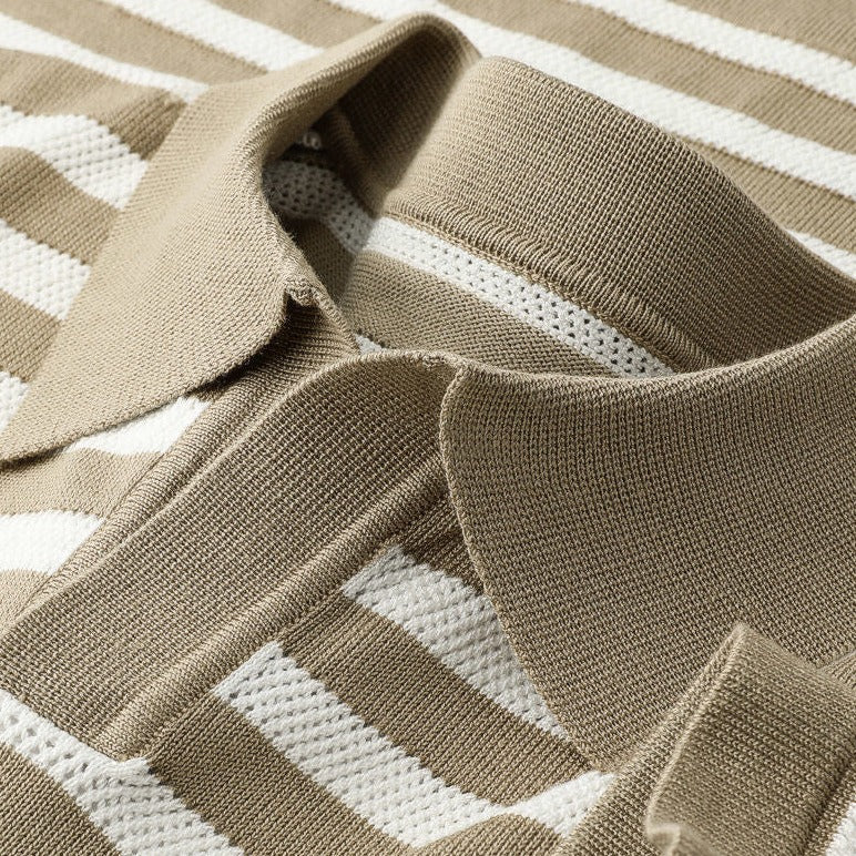 Harlow Striped Viscose Polo Shirt