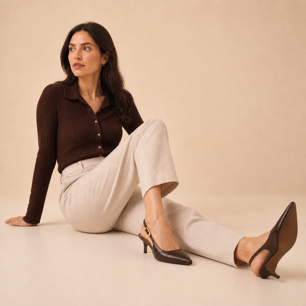 Veyra Women's Pointed-Toe Mules — Brown