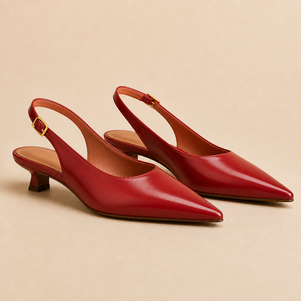 Veyra Women's Pointed-Toe Mules — Red