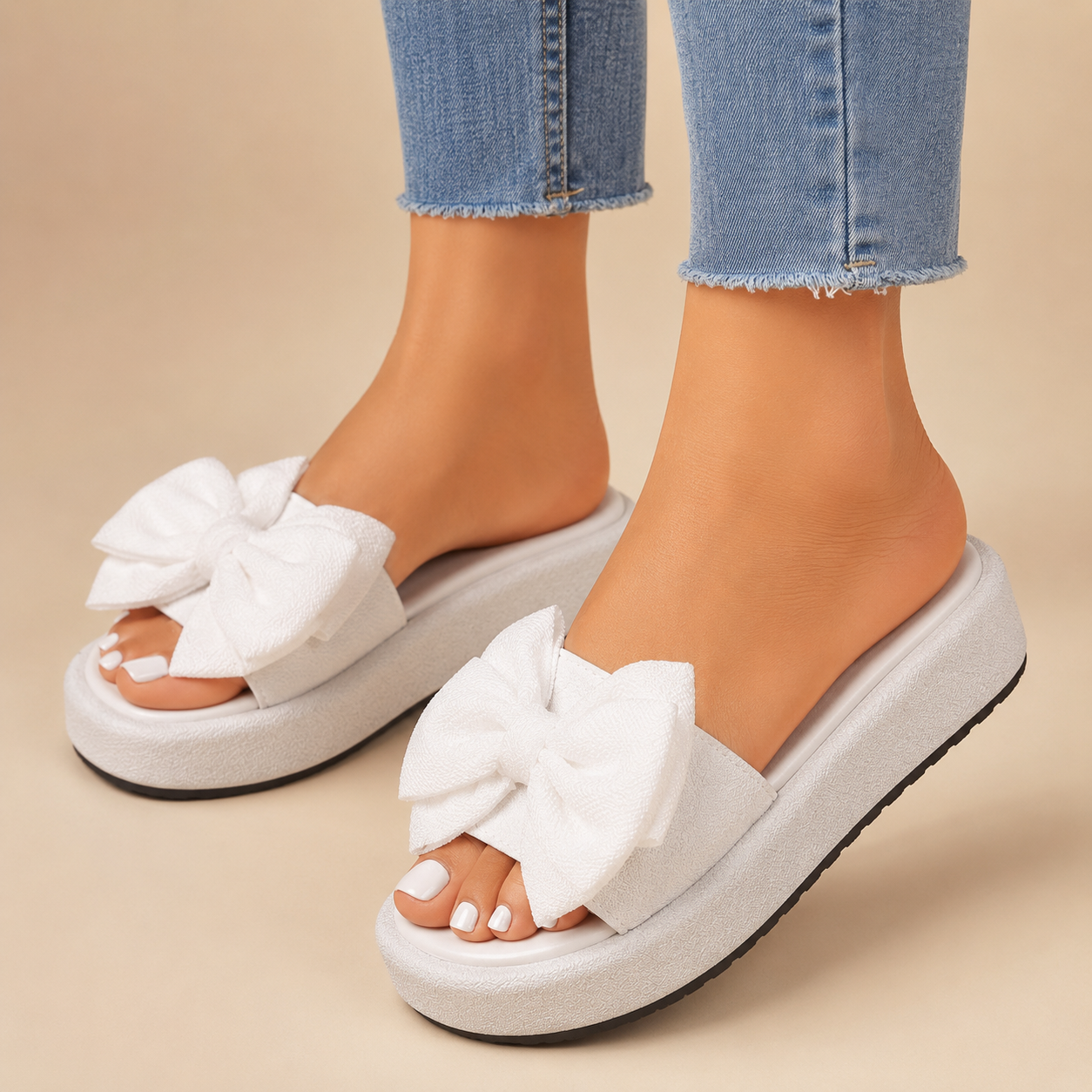 Rosali Platform Bow Slide Sandals