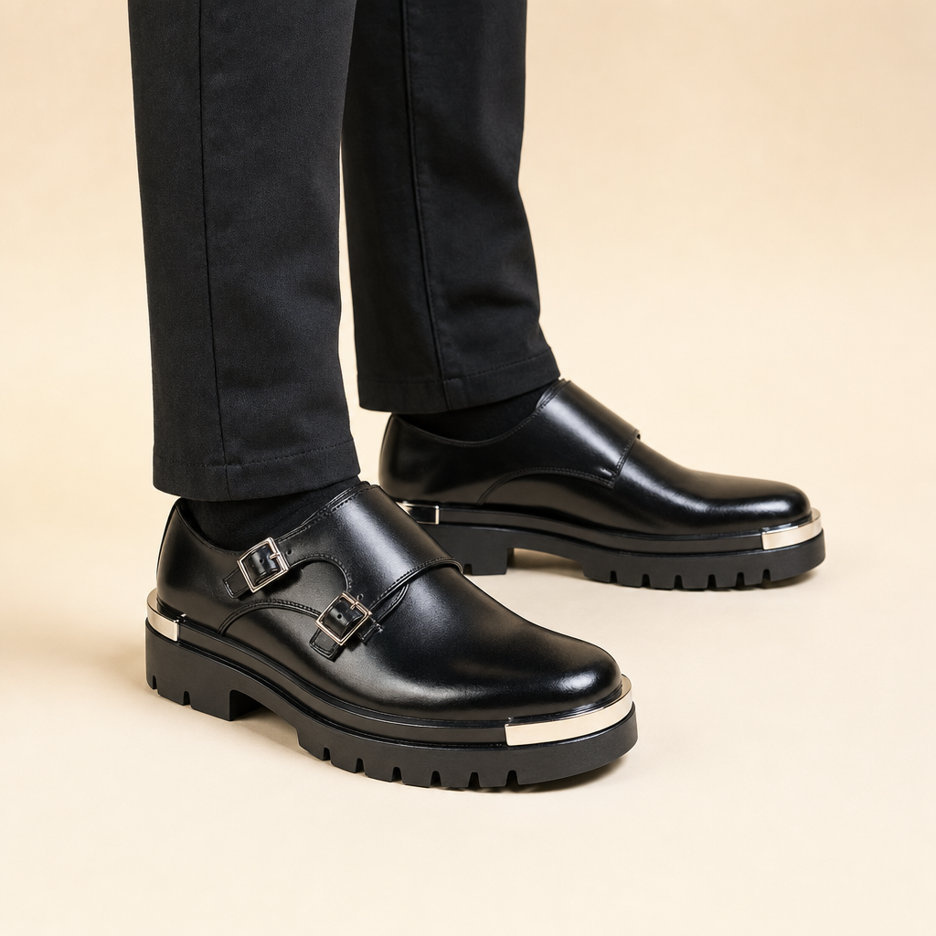 Arlo Men's Round-Toe Loafers — Black