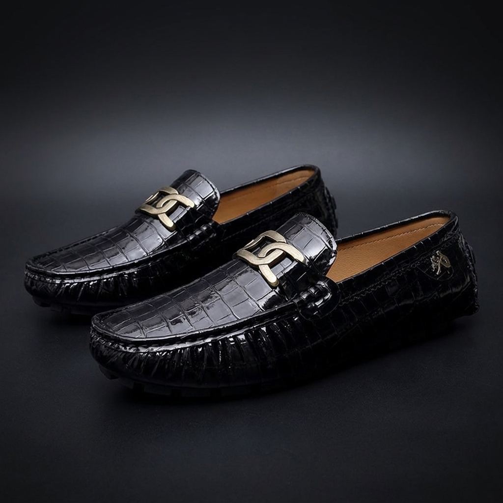 White leather casual loafers