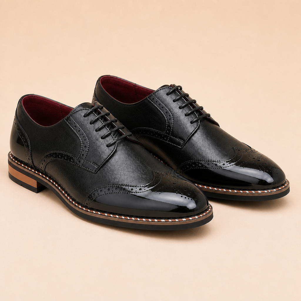 Bramwell Men's Leather Dress Shoes — Black