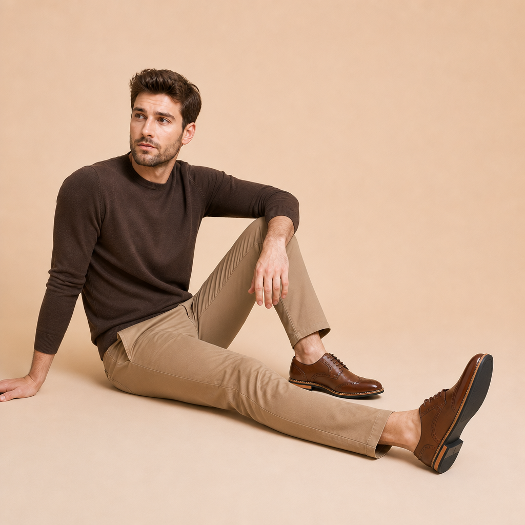 Men's business shoes in polished leather