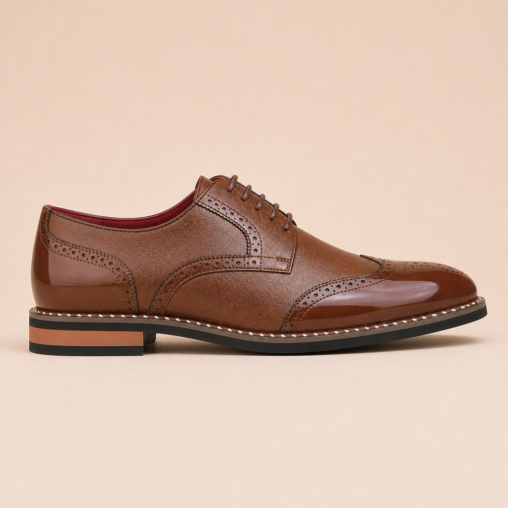 Cream leather shoes with intricate details