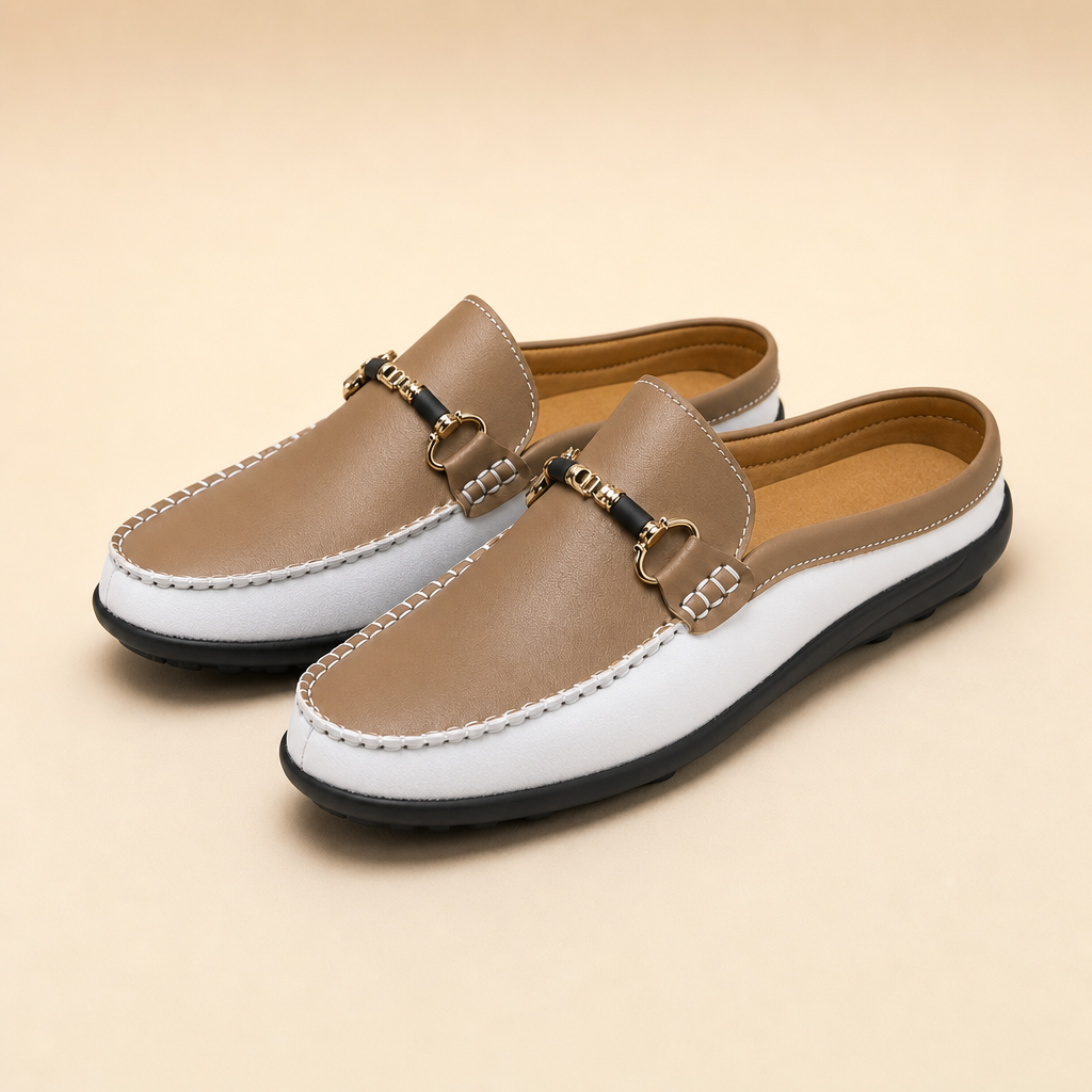 Durham Genuine Leather Slip-On Loafers in Brown