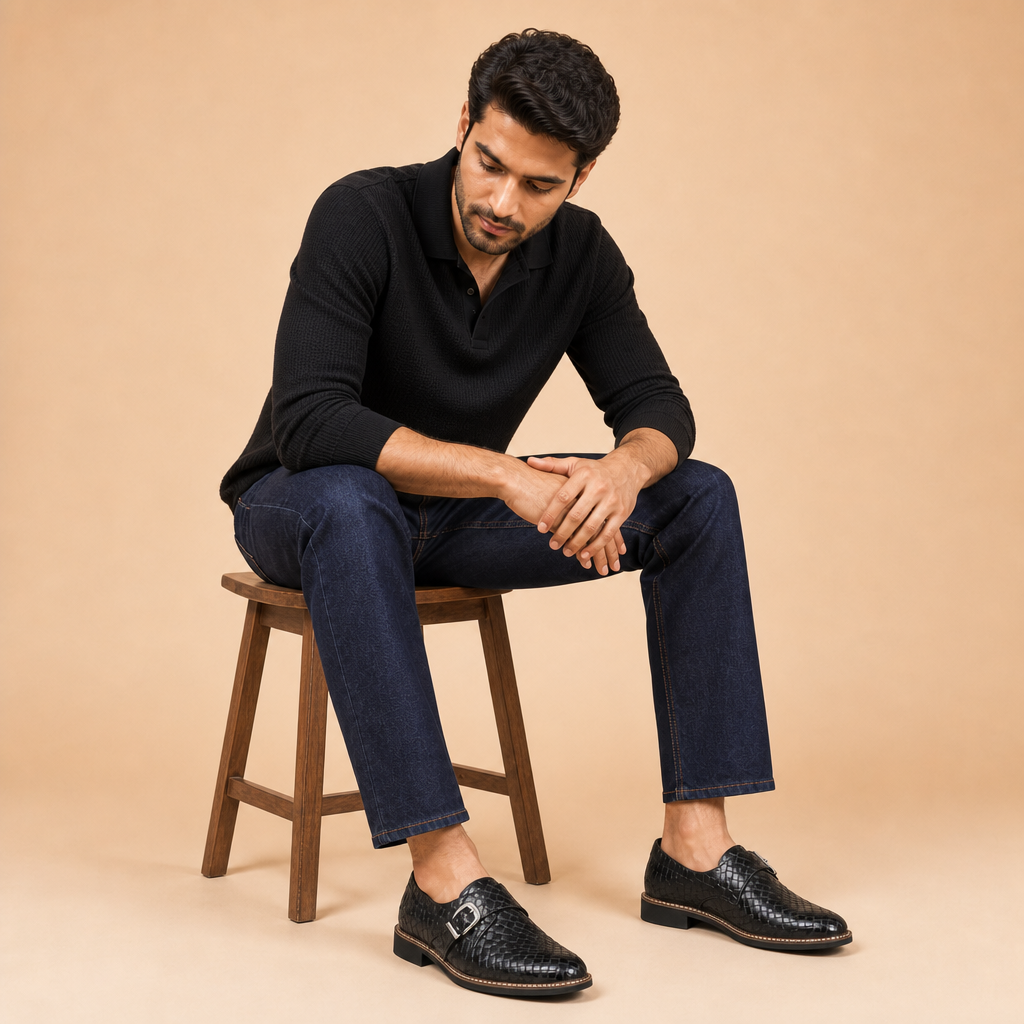 Dawson Men's Leather Pointed-Toe Loafers — Black