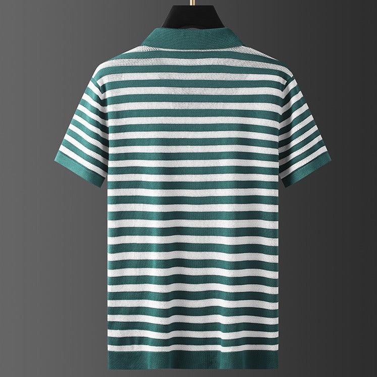 Harlow Striped Viscose Polo Shirt