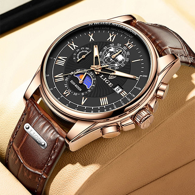 Harlow Leather Chronograph Watch