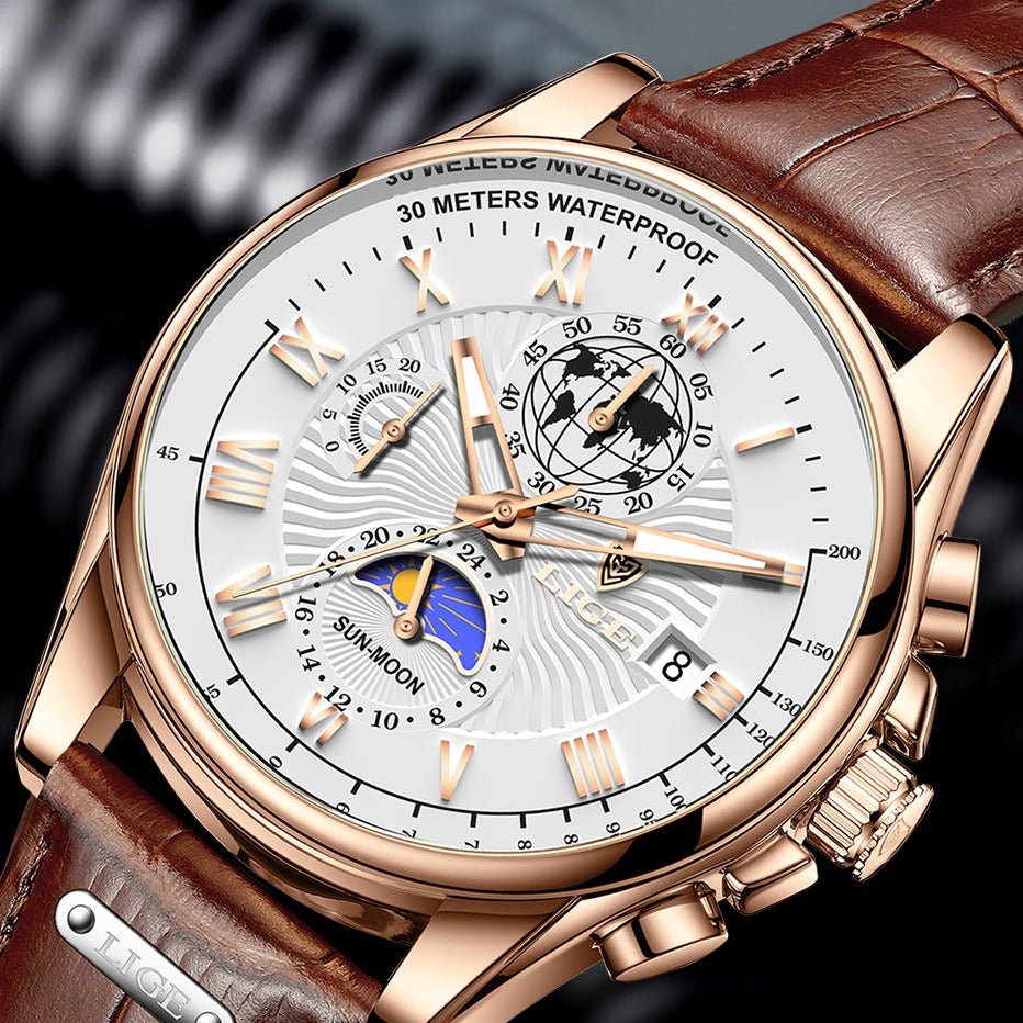 Harlow Leather Chronograph Watch