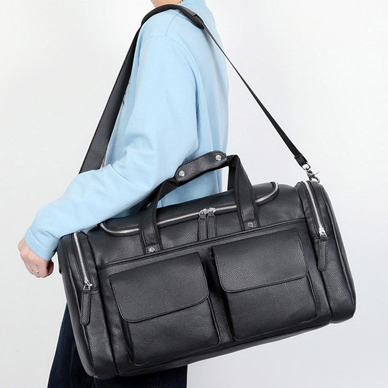 Calesso Vegan Leather Weekender Duffle Bag