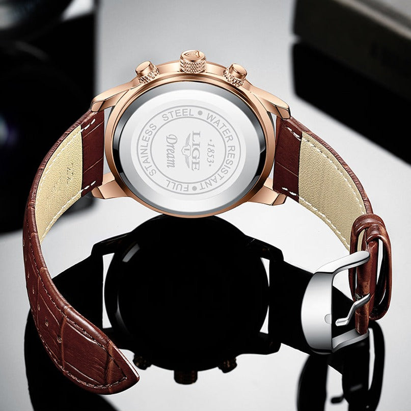 Ashton Leather Band Quartz Watch