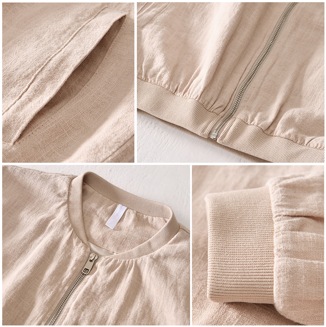 Gellini Linen-Cotton Zipper Jacket