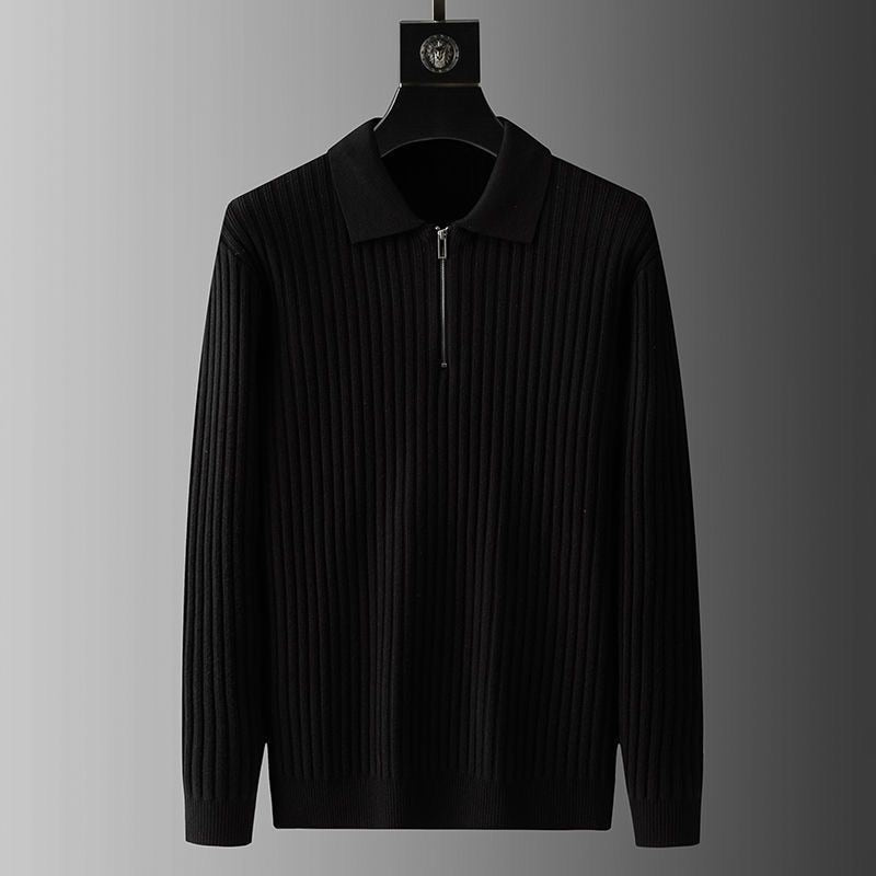 Caliston Acrylic Blend Zip-Up Polo Sweater