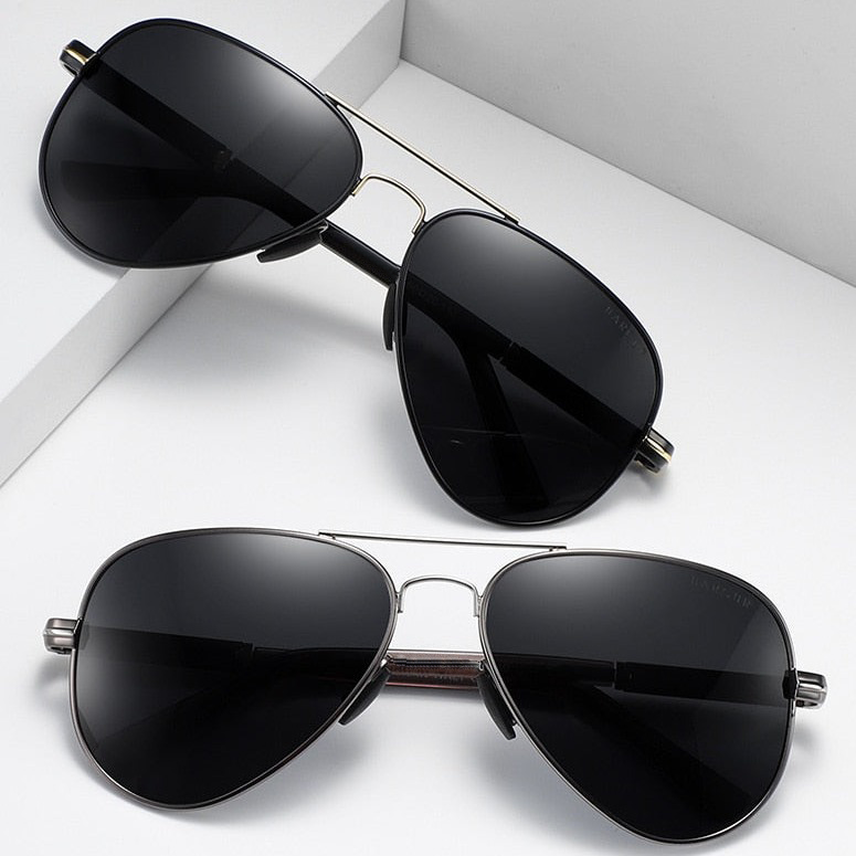 Harlan Aviator Stainless Steel Sunglasses