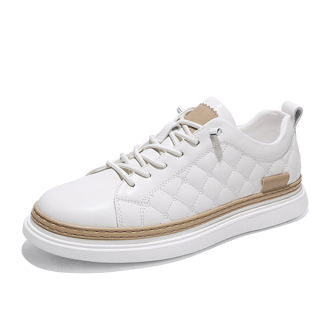 Carlow Checkered Leather Lace-Up Sneakers