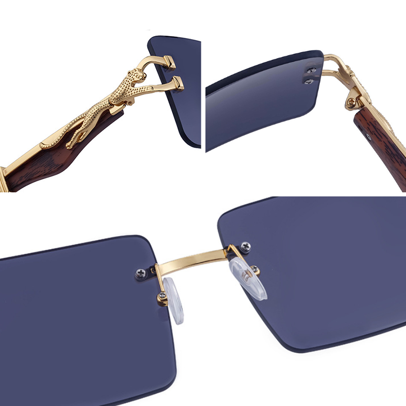 Valdero Rimless Tiger Temple Sunglasses