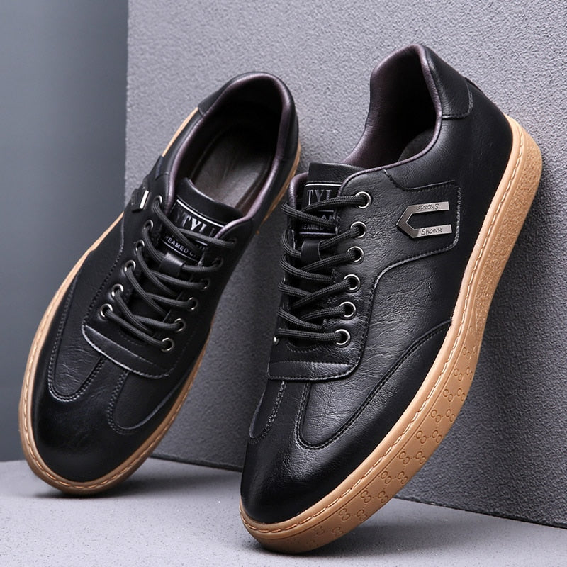 Hudson Leather Lace-Up Sneakers