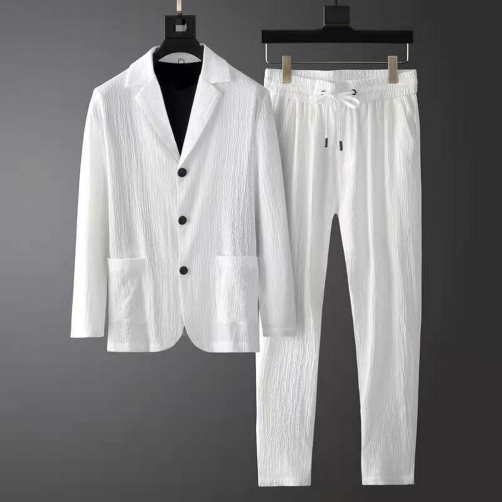 Hudson Polyester Leisure Blazer And Pants Set For Men