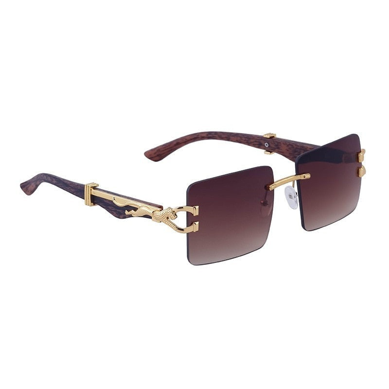 Valdero Rimless Tiger Temple Sunglasses